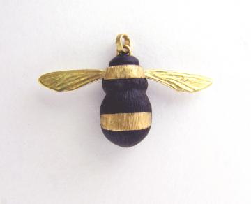 Bumble Bee Pendant Ebony and Solid GoldCUSTOMITEM : $494