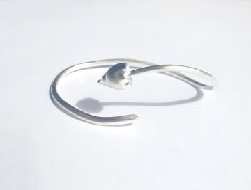 Magic Mushroom Bracelet Bangle Psilocybin Solid Silver : $124