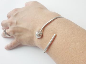 Magic Mushroom Bracelet Bangle Psilocybin Solid Silver : $124