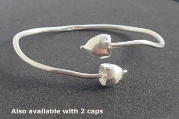 Magic Mushroom Bracelet Bangle Psilocybin Solid Silver : $124