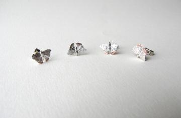Earrings - Butterflies in Silver and Copper : $150