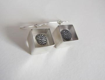 Ear Rings Silver & Zebra Shells : $50