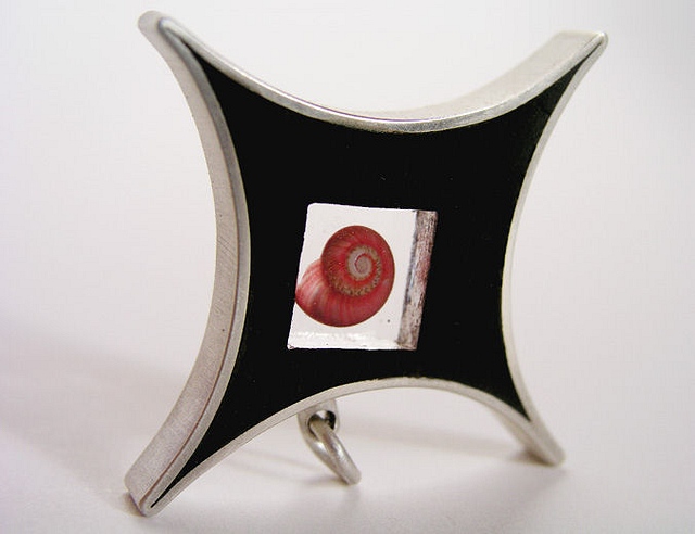 Contemporary star Jewellery Pendant Ebony and pink umbonium : $194