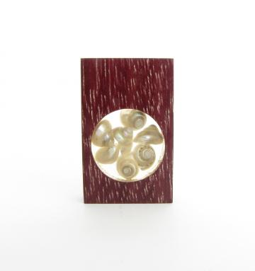 Pendant or Brooch Purpleheart Pearly