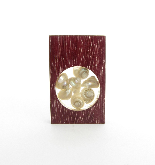 Pendant or Brooch Purpleheart Pearly : $19