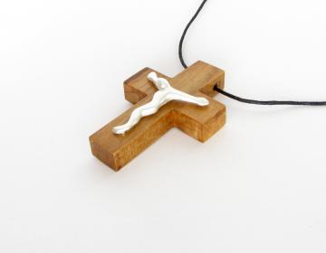 Silver and Ebony Crucifix Pendant : $94