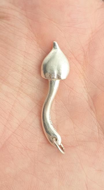 Magic Mushroom Keyring or Pendant Liberty cap NEW DESIGN Necklace Solid Silver, Bronze, Copper or Gold : $35