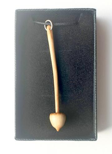 Magic Mushroom Psilocybin Liberty cap Pendant Necklace in Yew wood : $30