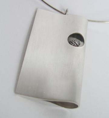 Archetechtural Pendant Silver with Zebra shell. : $244