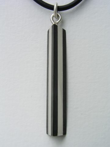 Pendant Solid Silver and Ebony : $119