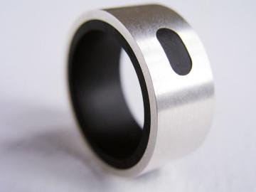 Ring Solid Silver and Ebony modern : $225